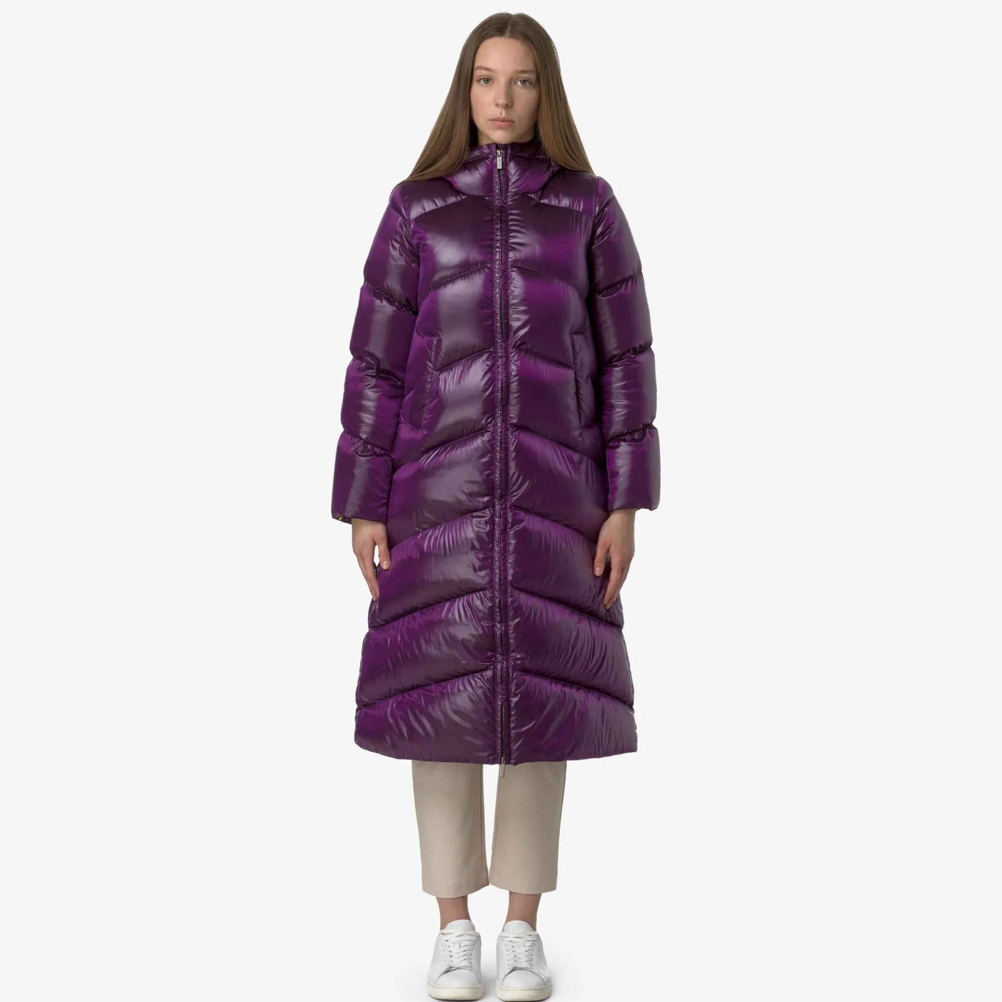 Donna K-Way Piumini E Giacche Lunghe^NEIVEL CRYSTAL CHINTZ THERMO HEAVY